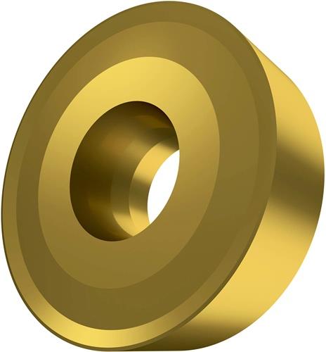 Plaquette tournante ISO RCMX 2507MO-RF1:T8345 Ø7,2mm, revêtement PVD or — lot de 10 pièces