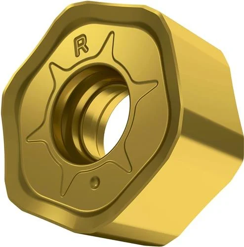 Plaquette de fraisage réversible ISO HNGX 0604ANSN-R : M8340 Diamètre d'alésage 3,7 mm Revêtement PVD doré — lot de 10 pièces