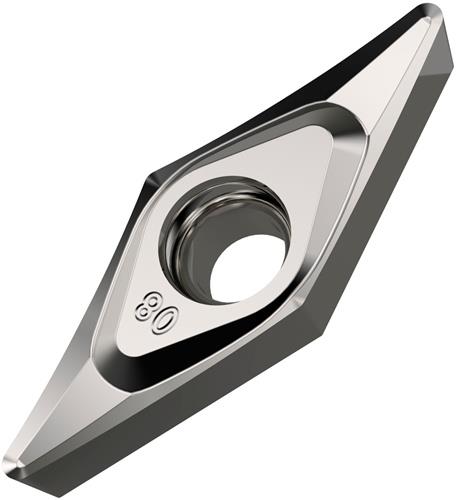 Plaquette de tournage ISO VCGT 130302E-SF3:H07 Diamètre de perçage 3,4 mm Couleur argent — lot de 10 pièces