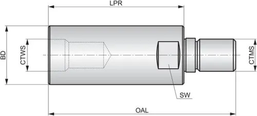 Pramet Porte-fraise ISO AT.M8-IHA.M8.030 Corps de base - D. 13 mm