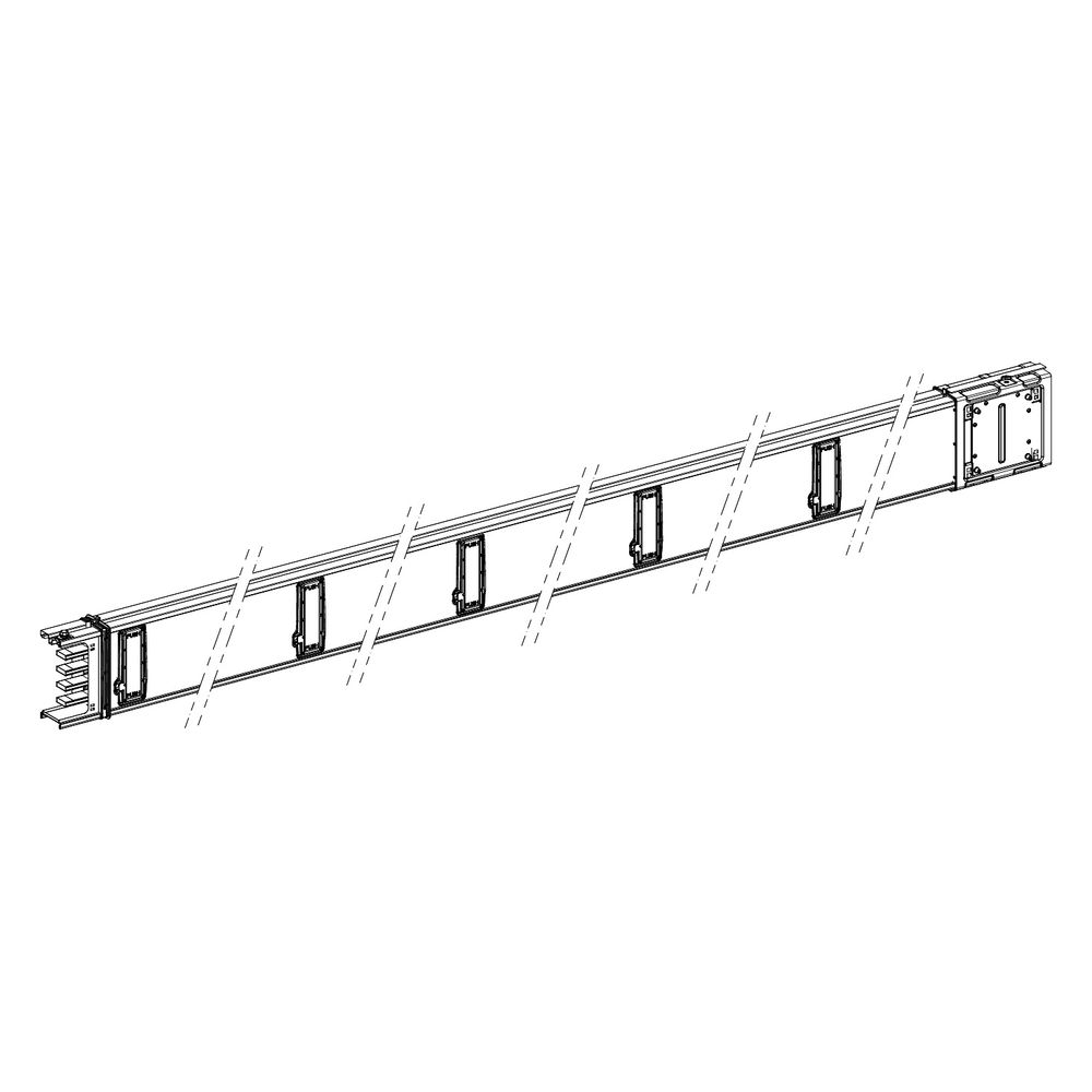 Barre omnibus Canalis KSA160ED45010 Schneider Electric, 160A, 5m, 10 dérivations, aluminium, blanc