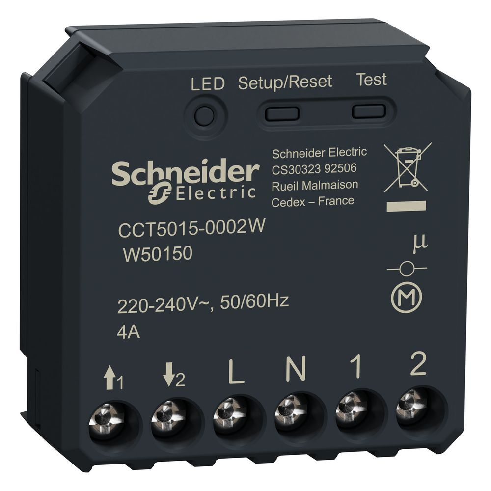 Actionneur de stores Wiser W50150 Schneider Electric, encastrable, 43x43x22 mm, gris foncé
