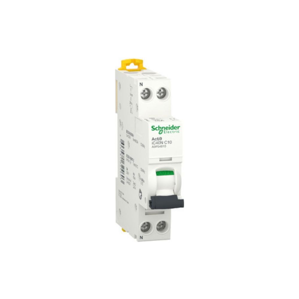 Schneider Electric Disjoncteur différentiel iC40N, 1P+N, 1 module, C 10A, 6kA/10kA