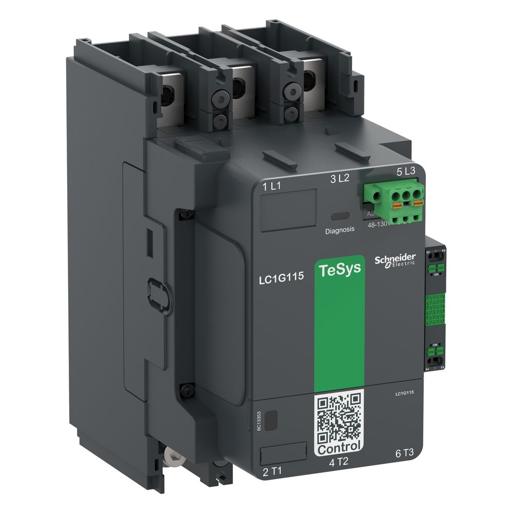 Contacteur de puissance Schneider Electric TeSys Giga LC1G185KUEN, 185 A, 100-250 V, gris foncé
