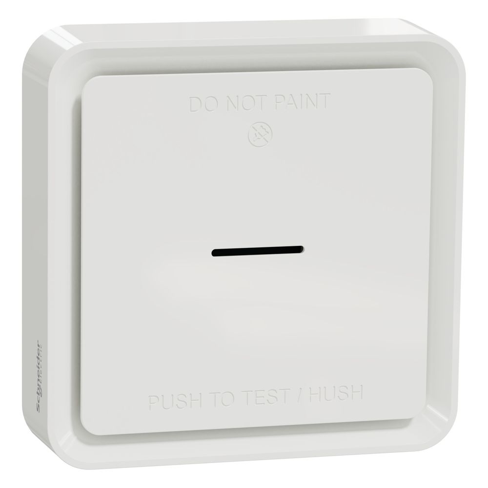 Détecteur de fumée Wiser CCT599002 Schneider Electric, 89x89x33,5 mm, Thermoplastique, Blanc