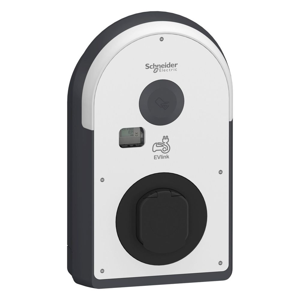 Schneider Electric Borne de recharge EVlink Pro AC EVB3S22N40M, 22 kW, 317x529x153 mm, plastique, blanc/gris foncé/noir