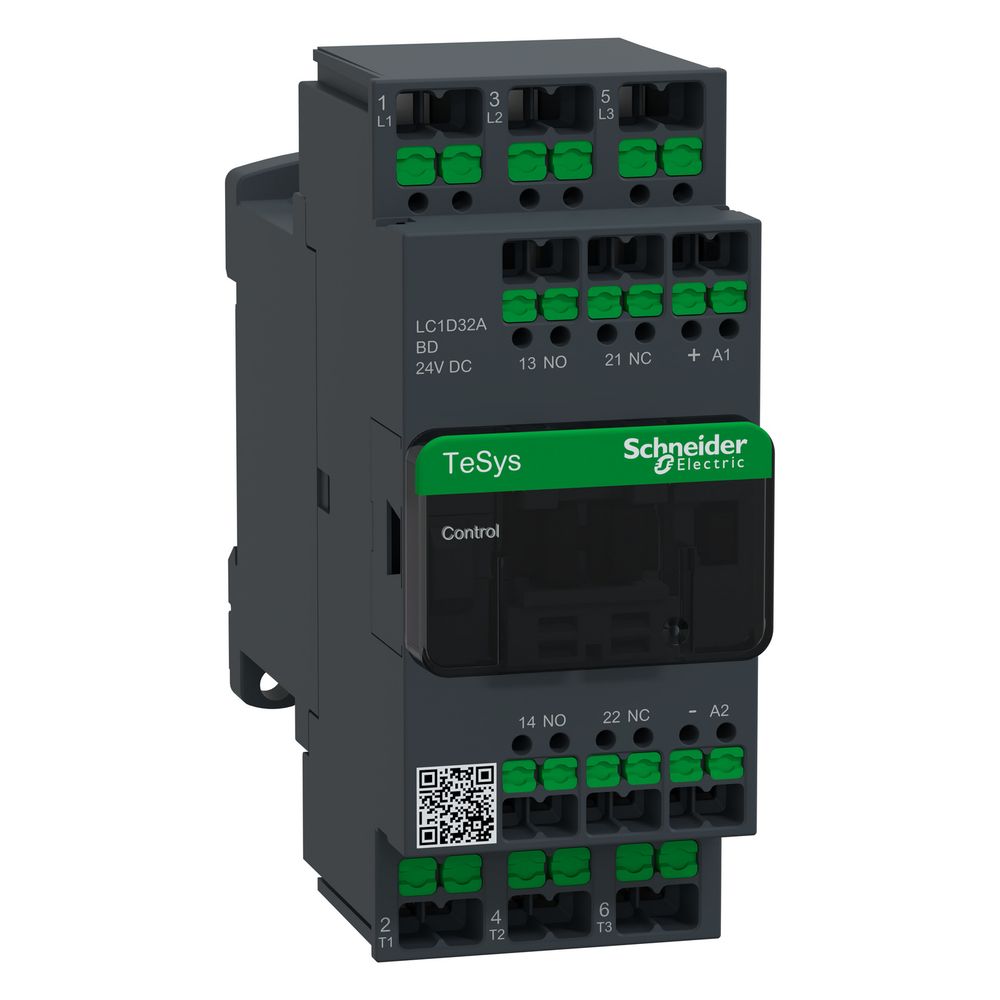 Contacteur de puissance Schneider Electric TeSys Deca LC1D32ABD, 15 kW 32 A, 24 V DC