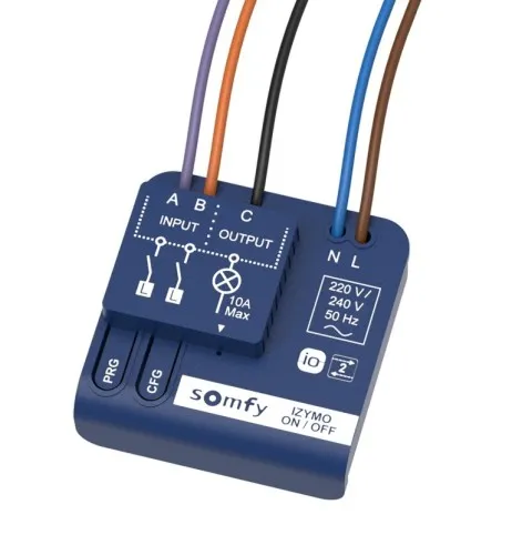 Récepteur encastrable Somfy io pour éclairage (Marche/Arrêt) (1822649)