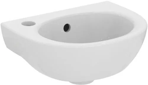 Ideal Standard Lavabo mural Eurovit, 1 trou de robinetterie, à gauche, avec trop-plein, 350x260x160 mm, Blanc