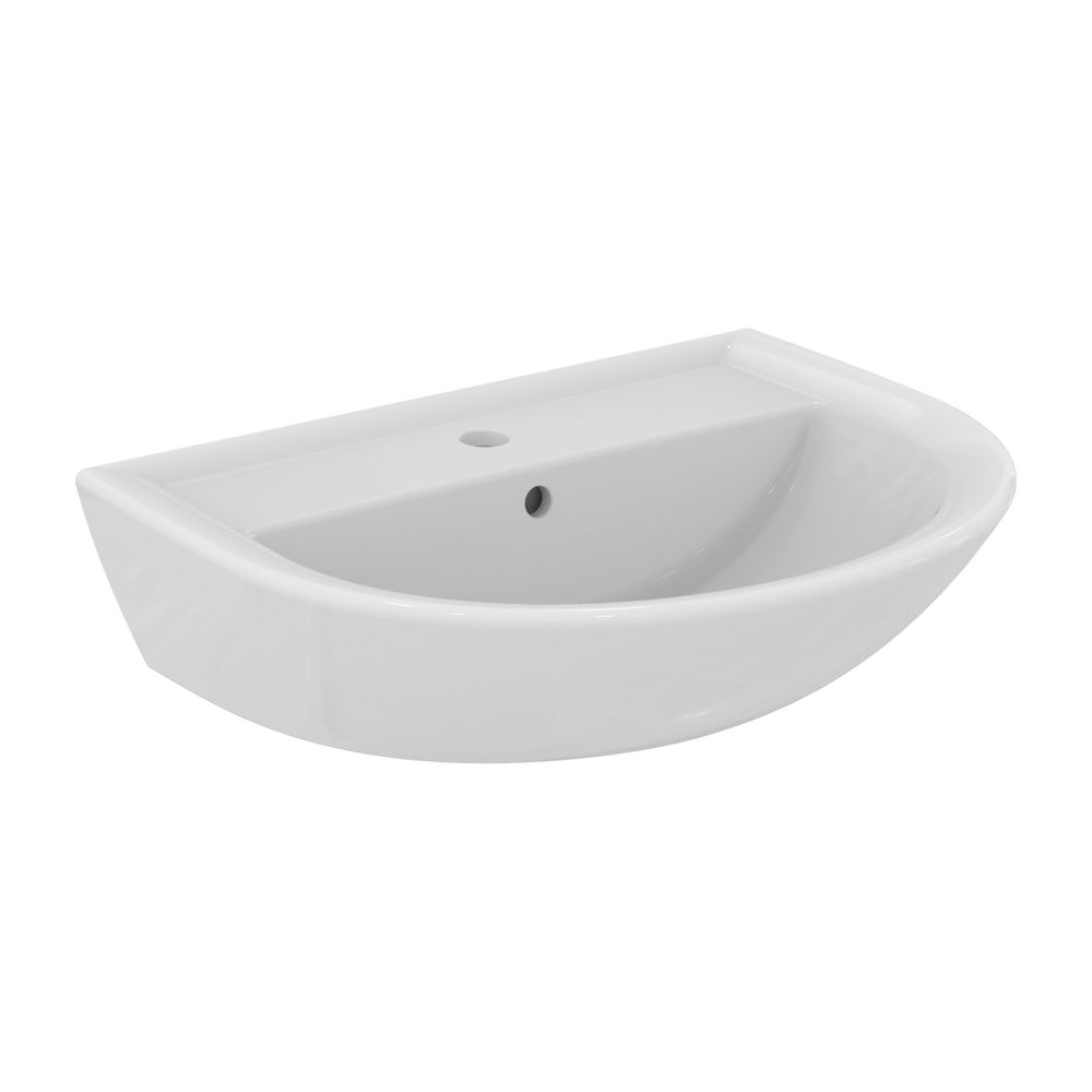 Lavabo Eurovit Ideal Standard, 1 trou de robinetterie, avec trop-plein (600x470x175 mm) - Blanc
