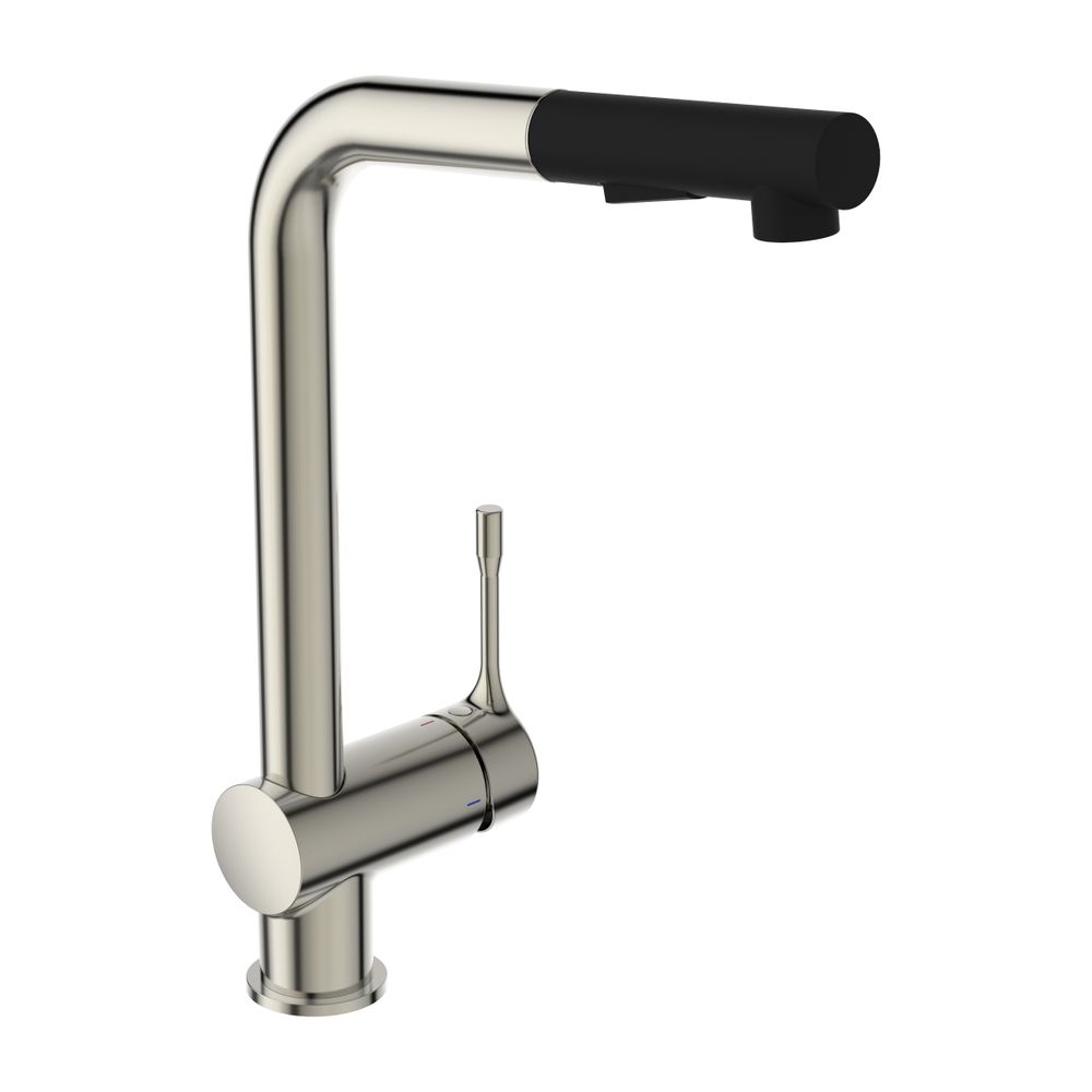 Ideal Standard Robinetterie de cuisine Ceralook, avec bec orientable, avec haut débit, longueur 225 mm, inox