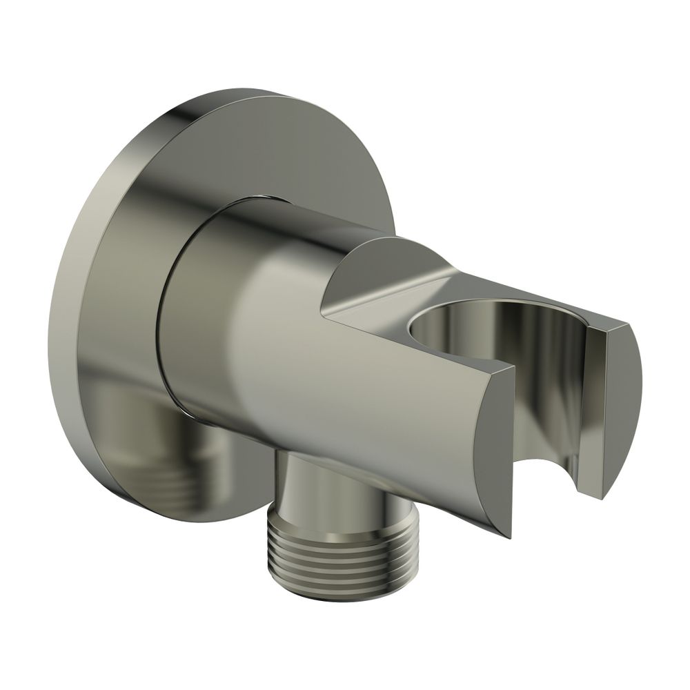 Support mural Idealrain à rosace ronde pour pommeau de douche et flexible G1/2 Silver Storm