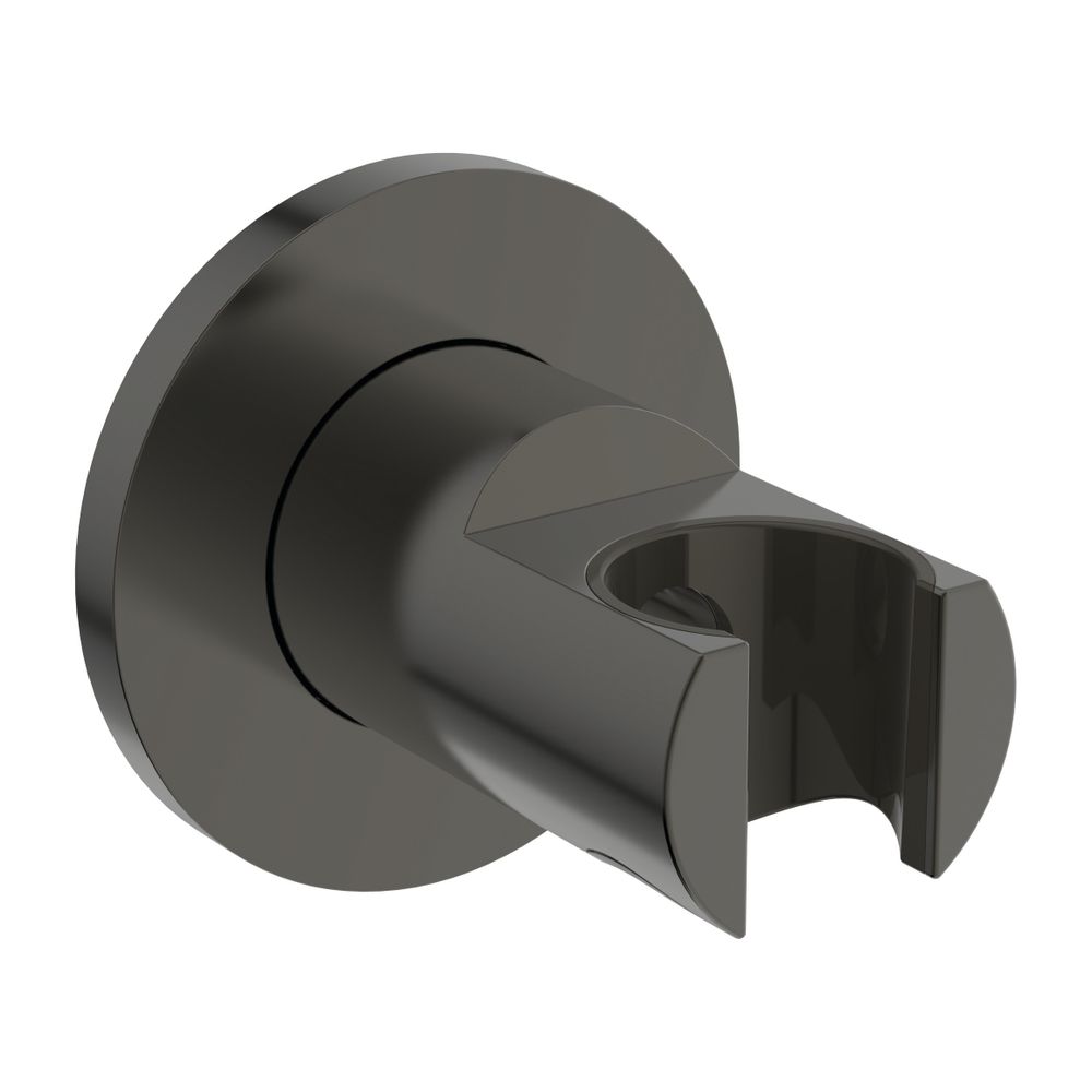 Support mural Idealrain rosace ronde pour pommeau de douche magnetic grey