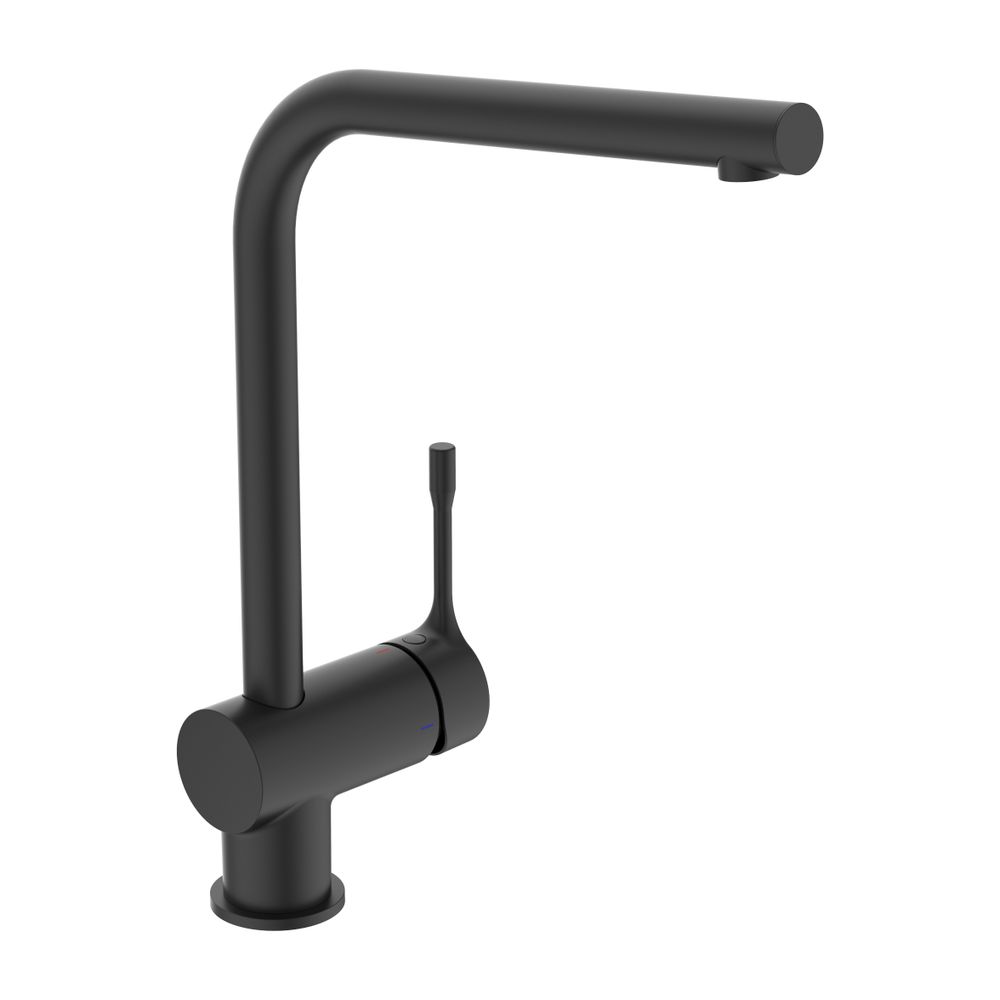 Robinetterie de cuisine Ideal Standard Ceraline, bec haut, sortie 225 mm, Silk Black