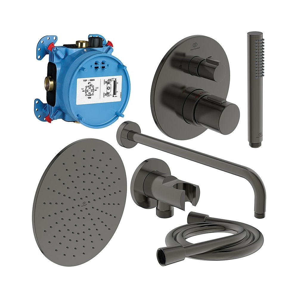 Pack robinetterie encastrée Ideal Standard Ceratherm T100 Magnetic Grey