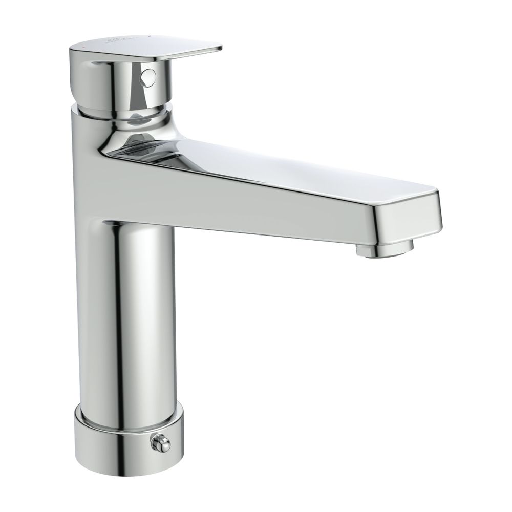 Robinetterie de cuisine Ideal Standard Ceraplan avec bec haut, sortie 210 mm avec robinet d'arrêt, finition chromée
