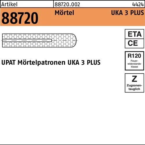 Cartouche de mortier R 88720 pour UKA 3 PLUS M24 Résine polyester 5 pièces UPAT — lot de 5 pièces