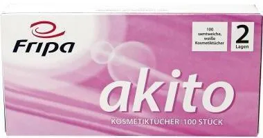 Tissu cosmétique akito 6011107 21x20 cm 2 couches blanc pack de 100