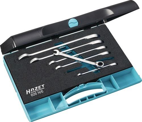 Jeu de clés à fourche et à cliquet HAZET Profil de traction hexadécimal double externe