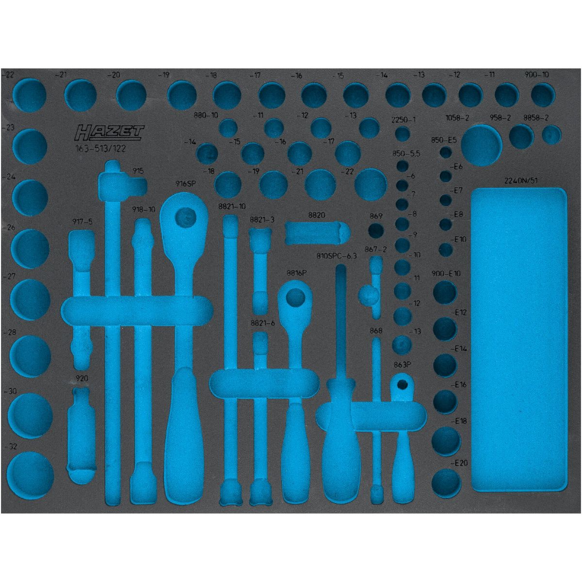 Insert en mousse souple bi-composant HAZET pour 163-513