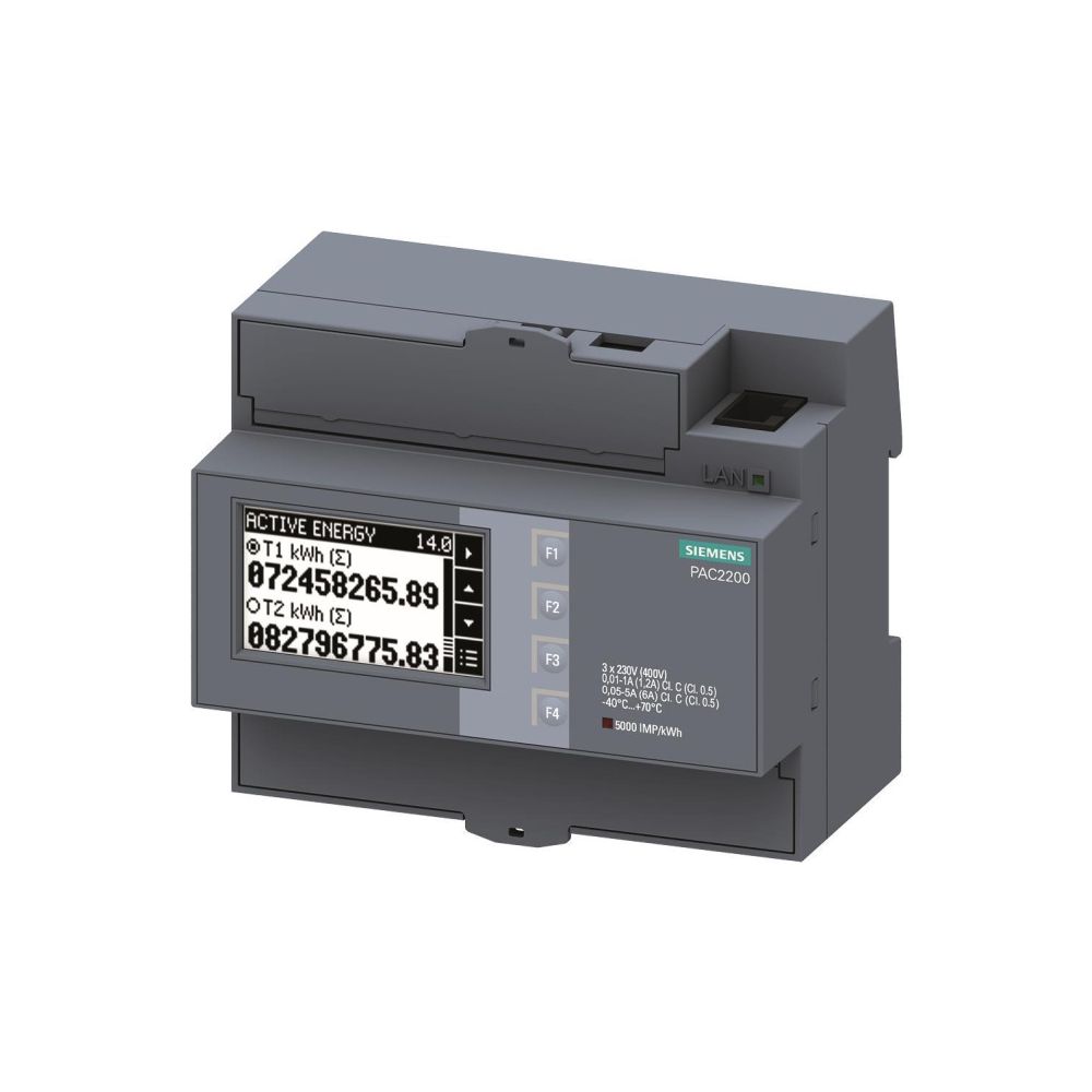 Siemens SENTRON Compteur 7KM PAC2200 électronique 6 modules Modbus Bipartite 100A IP40 7KM2200-2EA30-1EA1