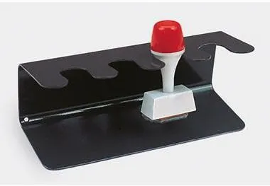 Support de tampons métallique droit 4 pièces 15,5x6,5x6,2 cm laqué noir