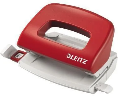 Locher New NeXXt, rouge, 50580025, pour env. 10 feuilles, règle de butée