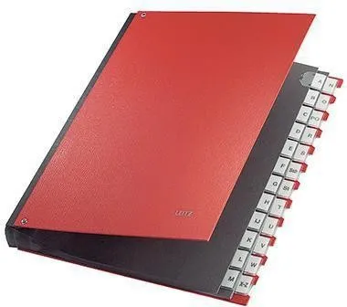Classeur incliné Leitz 59240025 DIN A4 A-Z 24 compartiments carton gris rouge
