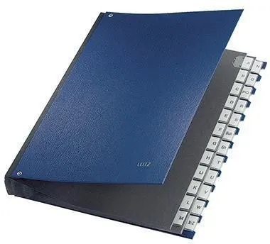Classeur à levier Leitz 59240035 A4 A-Z 24 compartiments carton gris bleu