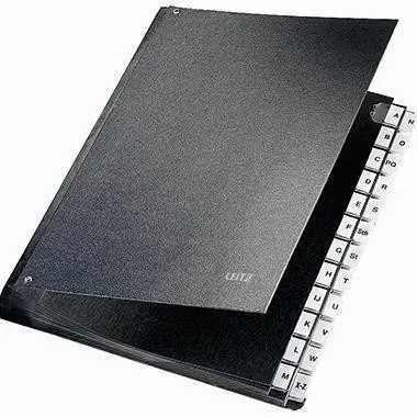 Classeur Leitz 59240095 Pultordner, DIN A4, 24 compartiments, carton gris, noir