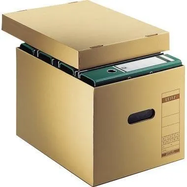 Boîte d'archivage Leitz 60810000, DIN A4, max. 7 classeurs, carton brun naturel