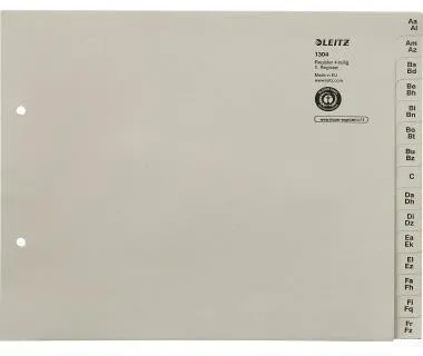 Leitz Série Register 13040085 DIN A4 A-Z pour 4 classeurs Papier kraft gris
