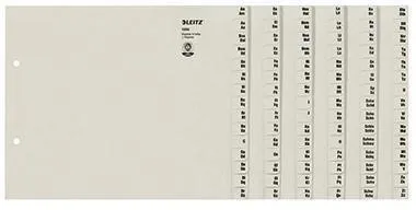 Série de registres Leitz 13060085 DIN A4 A-Z pour 6 classeurs, papier kraft gris