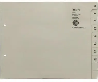 Leitz Série Register 13510085 DIN A4 A-Z pour 75 classeurs papier kraft gris