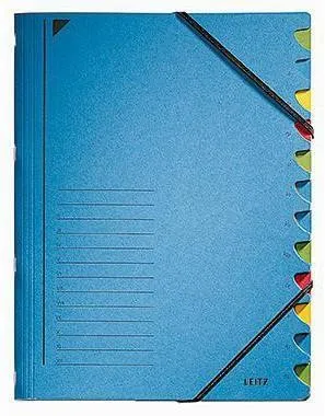 Chemise de classement Leitz 39120035 DIN A4 12 compartiments couleur carton bleu