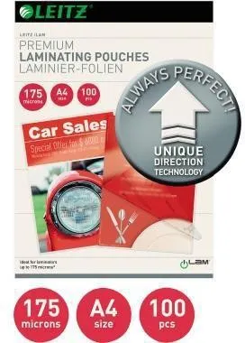 Film de laminage Leitz A4 UDT 74830000 175 µm transparent 100 feuilles/paquet