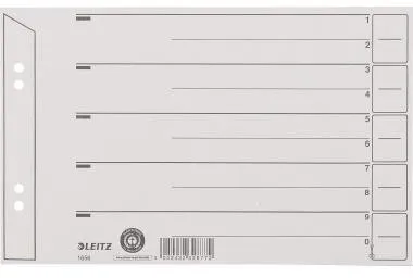 Feuilles de séparation Leitz 16560085 A5 format paysage 200 g carton gris 100 feuilles/paquet