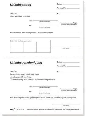 Demande de congé 2915 DIN A5 50 feuilles