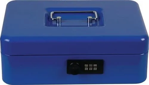 Caisse forte Burg-Wächter MONEY CODE B.250xH.90xT.180mm bleue laquée