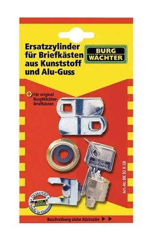 Cylindre de remplacement Burg-Wächter BK 92 K SB pour boîtes aux lettres en plastique et verre