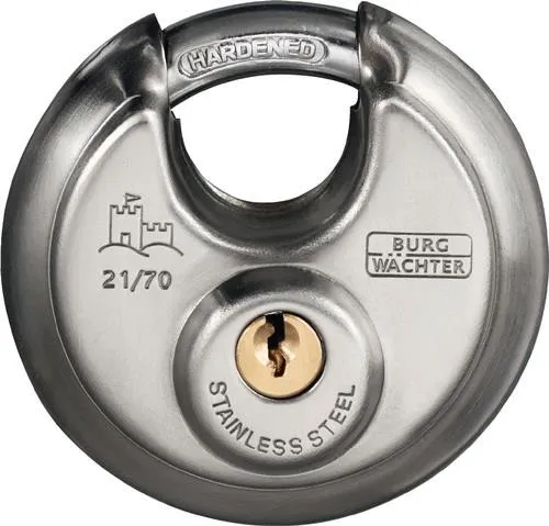 Cadenas à anse ronde 21 60, largeur de corps 60 mm, acier inoxydable, à clés différentes Burg-Wächter