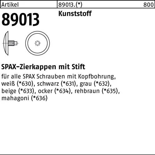 Capsule R 89013 pour vis à tête percée acajou 500 pièces SPAX — lot de 500 pièces
