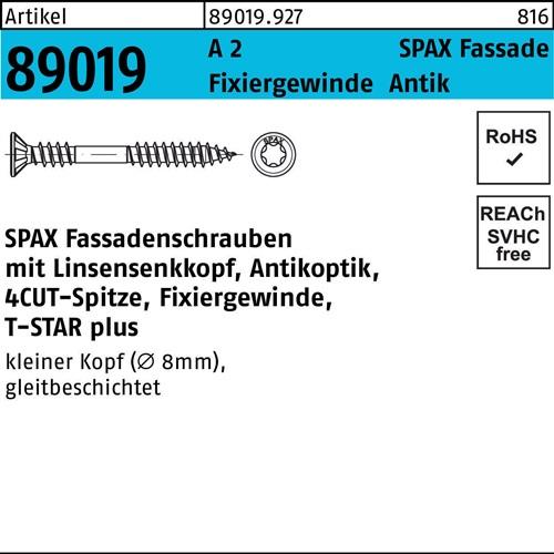 Vis pour façade R 89019 Liko T-STAR 4,5x 60/26-T A 2 teinte antique 100 pièces SPAX — lot de 100 pièces