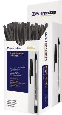 Stylo à bille jetable Soennecken 3609 Nr.1 avec capuchon noir 50 pièces/boîte