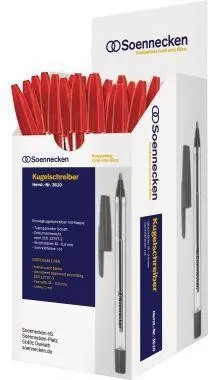 Stylo à bille jetable Soennecken 3610 Nr.1 avec capuchon rouge 50 pièces/boîte