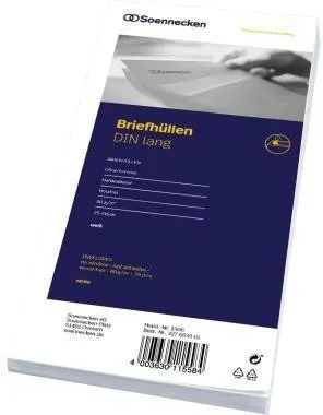 Enveloppe standard 1306 DIN longue 80g sans fenêtre hk hf blanc boîte de 25