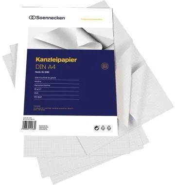 Papier de bureau Soennecken 5282 A3/A4 sans marge de correction rayé 250 feuilles/pack