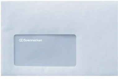 Enveloppe postale Soennecken 2913 C6 75 g/m² sans bois, lisse, blanche - 1 000 pièces/paquet