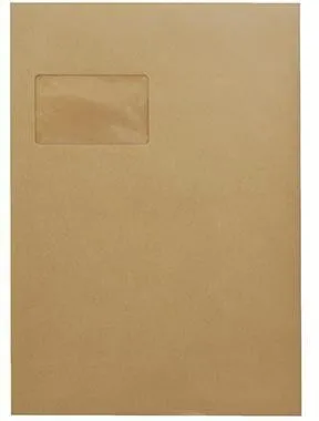 Pochette d'expédition Soennecken 2087 C4 90 g avec fenêtre autocollante papier kraft brun 250 pièces/paquet