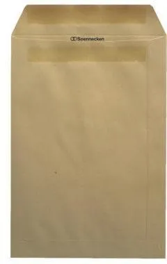Enveloppe d'expédition Soennecken 2952 B4 110 g sans fenêtre autocollante marron 250 pièces/boîte.